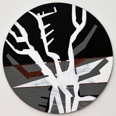 Twixt Heaven & Earth XIII-B (akryl på sirkulært bord) av Sara Hayward