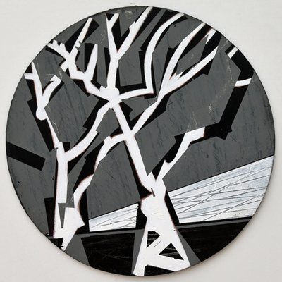 Twixt Heaven & Earth XV-B (akryl på sirkulært bord) av Sara Hayward