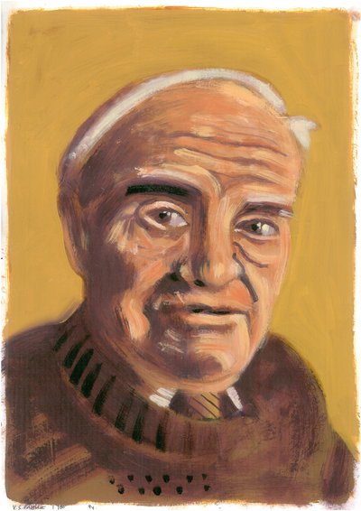 V. S Pritchett, 2008 (olje på papir) av Sara Hayward