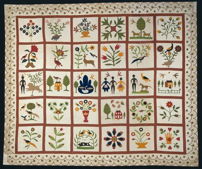 Sengeteppe kjent som Album Quilt av Sarah Ann Wilson