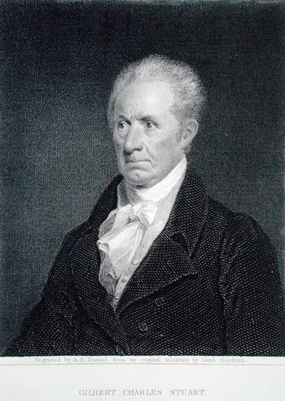 Gilbert Charles Stuart (1755-1828), gravert av Asher Brown Durand (1796-1886) fra en original miniatyr (gravering) av Sarah Goodridge