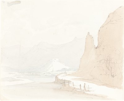 Sveitsisk landskap med en landsby i det fjerne av Sarah Grace Lushington