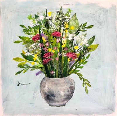 Rund vase 2, 2021 (akryl på bord) 221 av Sarah Thompson Engels