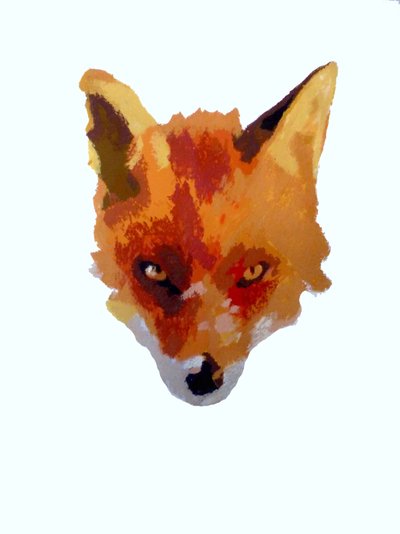 Fox face, 2013 (monoprint med blekk) av Sarah Thompson Engels