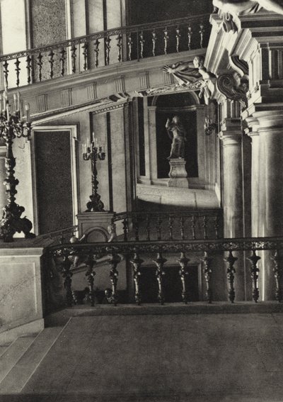 Berlin: Slottet, Trappen til Schluter; Det kongelige slott, trapp av Schluter (s/hvitt bilde) av Sasha Stone