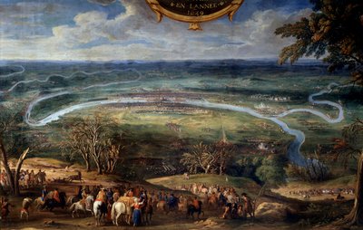 Handlingene til Louis II av Bourbon, Prince of Conde (Bourbon-Conde) (Grand Conde) (1621-1686), blokade av Paris i 1649 under Fronde-maleriet av Frelseren Le Conte (Leconte, Le Comte, Lecomte) (1659) -1694) Chantilly fra 1600-tallet, Musee Conde av Sauveur Le Conte