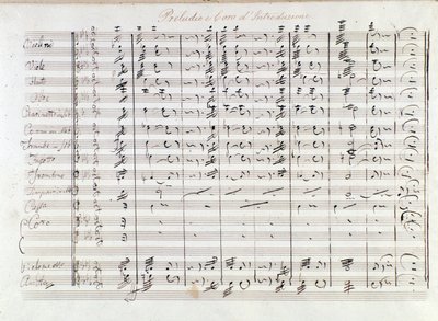 Første side av opptakten til operaen Il bravo av Mercadante (1842) av Saverio Mercadante