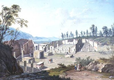 Grand Tourists ved ruinene av Pozzuoli, nær Napoli av Saviero Xavier della Gatta
