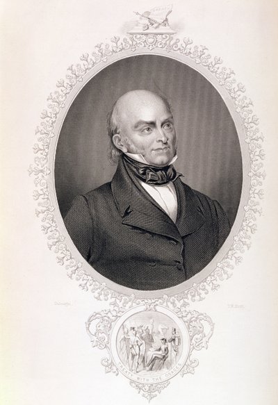 John Quincy Adams, fra 'The History of the United States', Vol. II, av Charles Mackay, gravert av TW Hunt av Savinien Edme Dubourjal