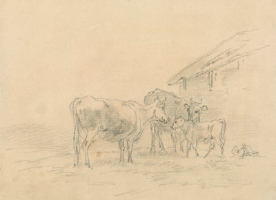 To kyr og en kalv av Sawrey Gilpin