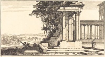 Landskap med klassiske ruiner av Sébastien  Le Clerc I