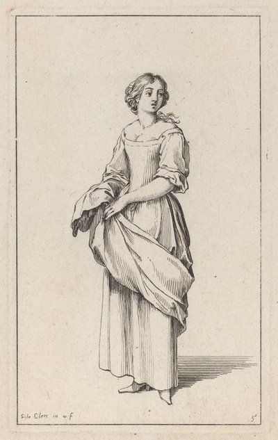 Stående ung bondekvinne av Sébastien Le Clerc the elder