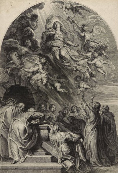 The Assumption of the Virgin (gravering på lagt papir) av Schelte Adams Bolswert