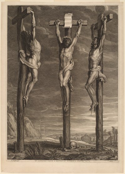 Kristus korsfestet mellom to tyver av Schelte Adams Bolswert after Sir Peter Paul Rubens