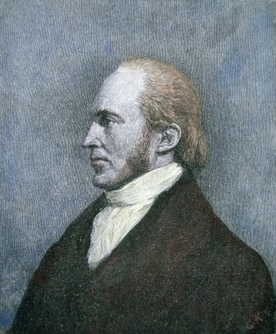 Aaron Burr (1756-1836) (farget gravering) av School American