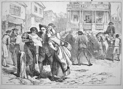 Bostonianere som leser frimerkeloven av School American
