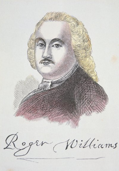 Roger Williams (farge litho) av School American