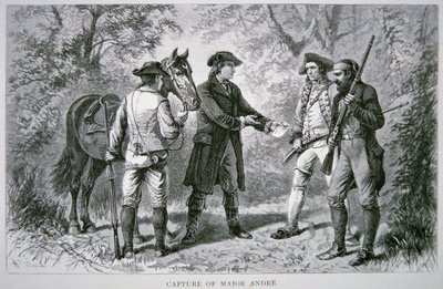 Fangsten av major John Andre (litho) av School American