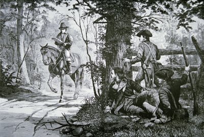 Fangsten av major John Andre (litho) av School American