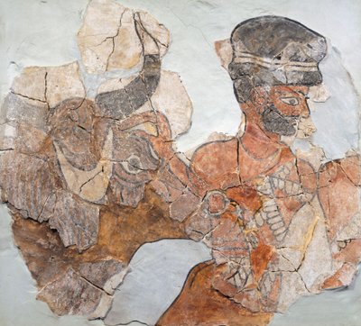 Freske som viser offer fra Mari (nå Tell Hariri) arkeologiske sted, Syria, av School Assyrian