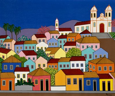 Den brasilianske byen Ouro Preto med St. Francis of Paola-kirken på Piedale-høyden av School Brazilian