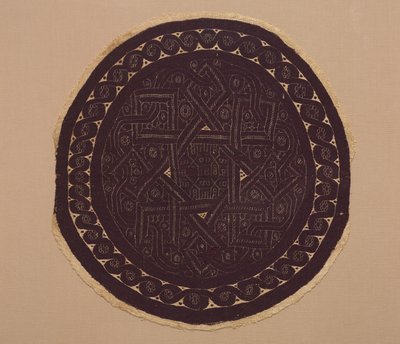 Roundel fra en gardin, 300-tallet (slipt vevd med billedvev og ekstra veftinnpakning, ufarget lin og farget ull) av School Byzantine
