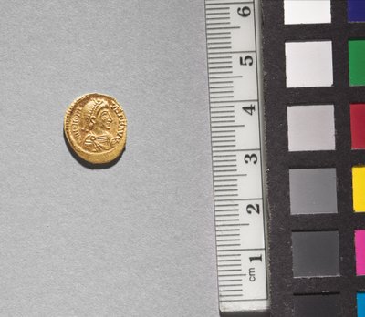 Solidus of Arkadios (forside), 395-408 (gull) (se CVL 499735 for bakside) av School Byzantine