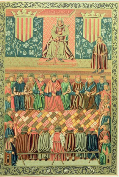 Kong James I erobreren som presiderte over Cortes of Lleida i mars 1242, fra et manuskript av 