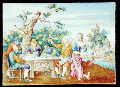 En famille rose tallerken, ca. 1740 (emalje) av School Chinese