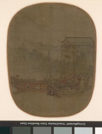 Båter ved Anchor, Southern Song-dynastiet, ca. 1150-1200 (blekk og farge på silke) av School Chinese