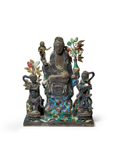 Buddhistisk figurgruppe av School Chinese