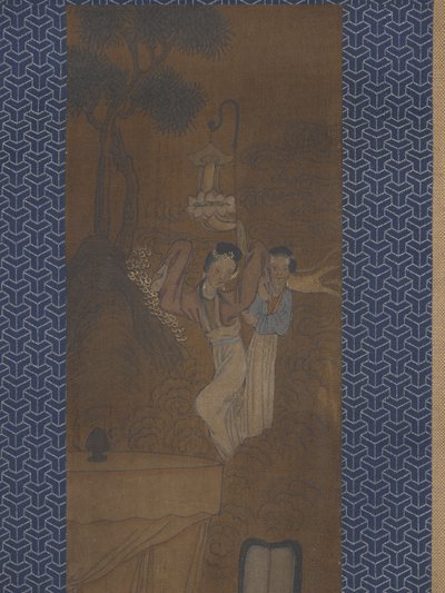 Fem kvinner i en prosesjon (blekk og farge på silke) av School Chinese