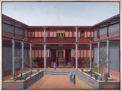 Honam Temple - Hall of Kuan Yin, Courtyard of Zen av School Chinese
