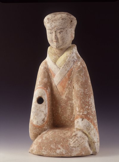 Lady of Court. China, Western Han era (206 AV - 220 AD), 60 cm H. Terracotta statuette. av School Chinese