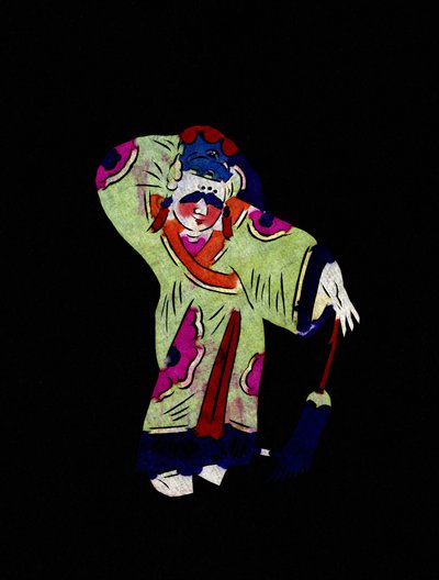 Mannlig figur. Malt papirklipp eller «Jian Zhi», kinesisk folkekunst, Peking. av School Chinese