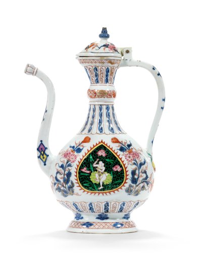 Rose-Imari ewer og deksel for Midtøsten-markedet, andre kvartal av 1700-tallet (keramikk) av School Chinese