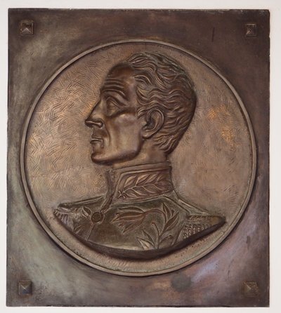 Simon Bolivar, basrelieff av School Colombian