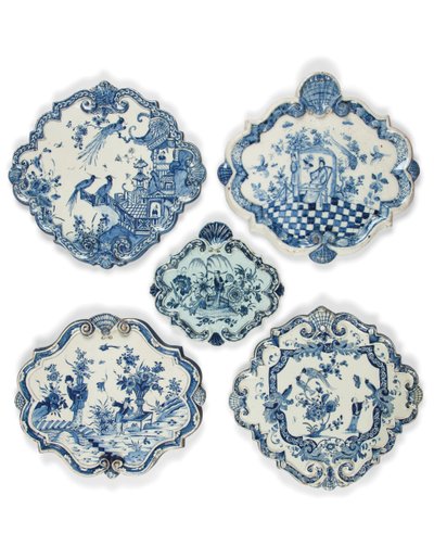 Delft kinoserier formet pastiller, sent på 1600-tallet - tidlig på 1700-tallet (fajanse) av School Dutch