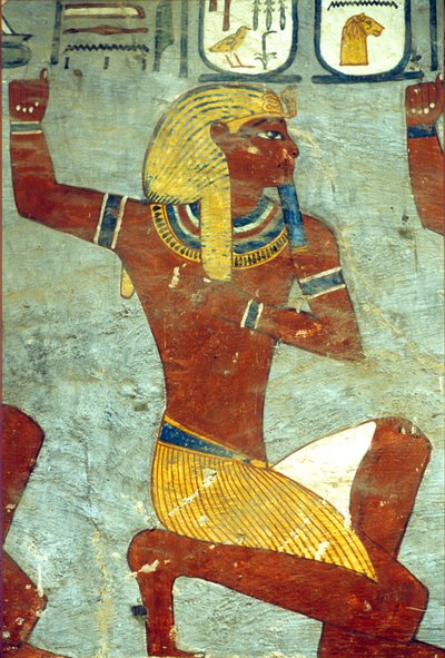Det gamle Egypt, maleri, Ramses I#39;s grav, Theben av School Egyptian