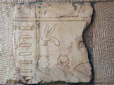 Detalj av et relieff, Luxor (stein) av School Egyptian