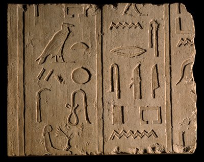 Egyptisk antikke: begravelsesinnskrift som nevner en dame ved navn Takhout. 8. århundre f.Kr. Paris, Louvre-museet av School Egyptian