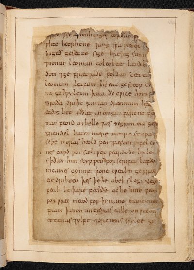 En side med Beowulf fra folioer noen ganger kalt #39;Nowell Codex#39; av School English