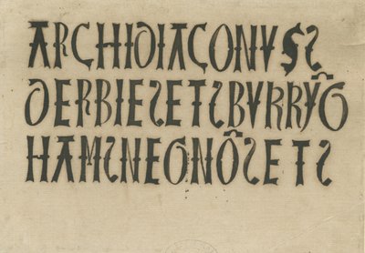 Barton under Needwood Church - inskripsjoner: blekkfaksimile, nd [?18th cent] (tegning) av School English