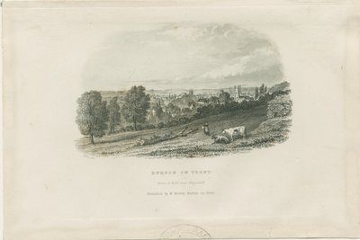 Burton-upon-Trent Bridge and Town: stålgravering, og [?1800-tallet] (trykk) av School English
