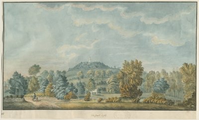 Castle Church - Castle Hill: akvarellmaleri, og [1700-tallet] (maleri) av School English