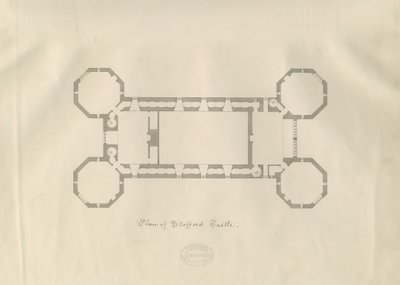 Castle Church - Stafford Castle: penn- og vasketegning, nd [1800-tallet] (tegning) av School English