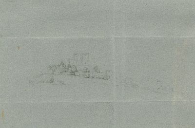 Castle Church - Stafford Castle: blyanttegning, nd [?1800-tallet] (tegning) av School English