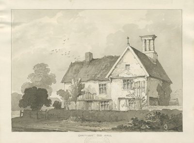 Chatcull Old Hall: penn og vask tegning av School English