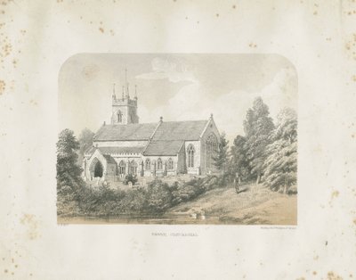 Colwich Church: tonet litografi av School English