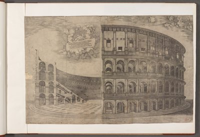 Bomull Augustus III, f.53 Colosseum.   Utskrifter av gamle bygninger, kunst og relaterte scener, hovedsakelig i Roma av School English